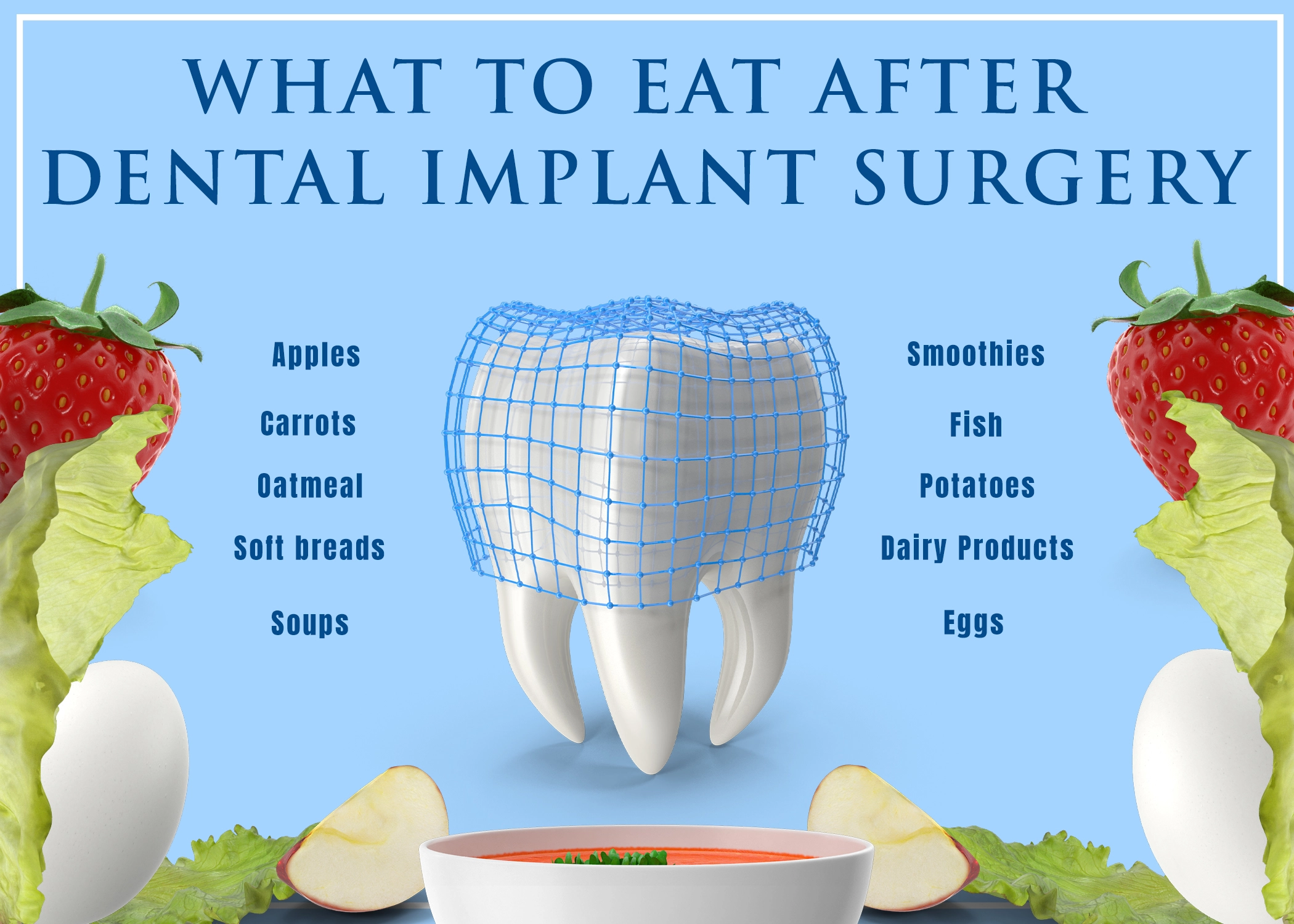 What to eat or avoid after dental implant surgery