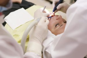 gum cleaning at the dentist